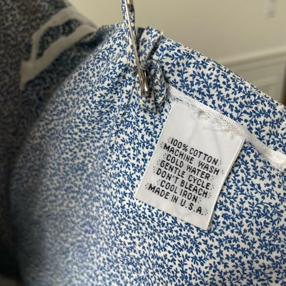 Vintage 80s Sweetheart Midi Fit Flare Romantic Feminine Dress Blue White Lace S - Picture 10 of 10